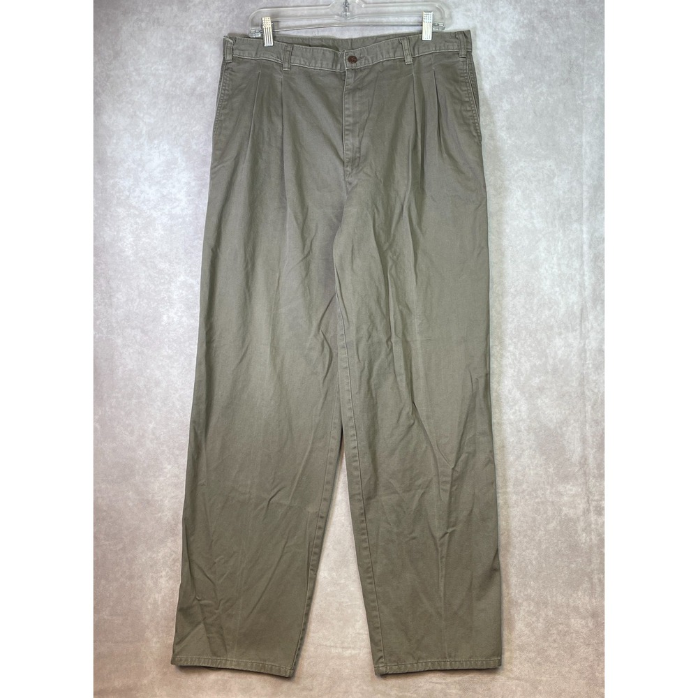 VINTAGE Dockers Pants Mens 34x32 Gray Double Pleated Chinos Baggy Skater 90s USA